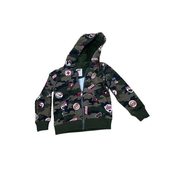 Levi’s Baby Toddler Jacket Hooded Zip Up Camo Camping Hiking Bears Theme 2T - Picture 1 of 7